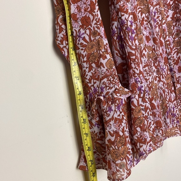 J Crew Ruffle crinkle chiffon top in fête floral Size small - Picture 15 of 17